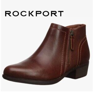 2/$100 NEW Rockport Cobb Hill Oliana Brown Leather Ankle Booties SZ 10